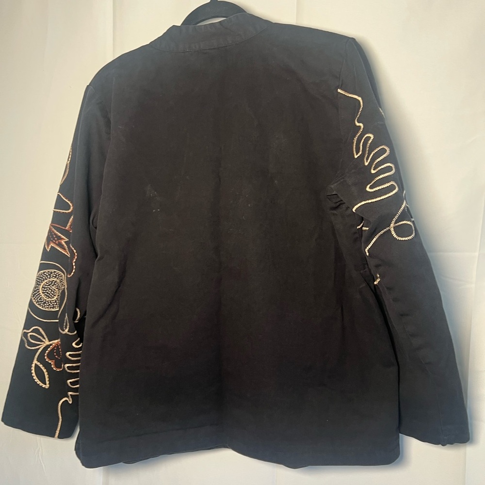 Vintage Vicki Wayne Jacket Artisan Embroidered Eclectic 100% Cotton - size 16 - Picture 9 of 9